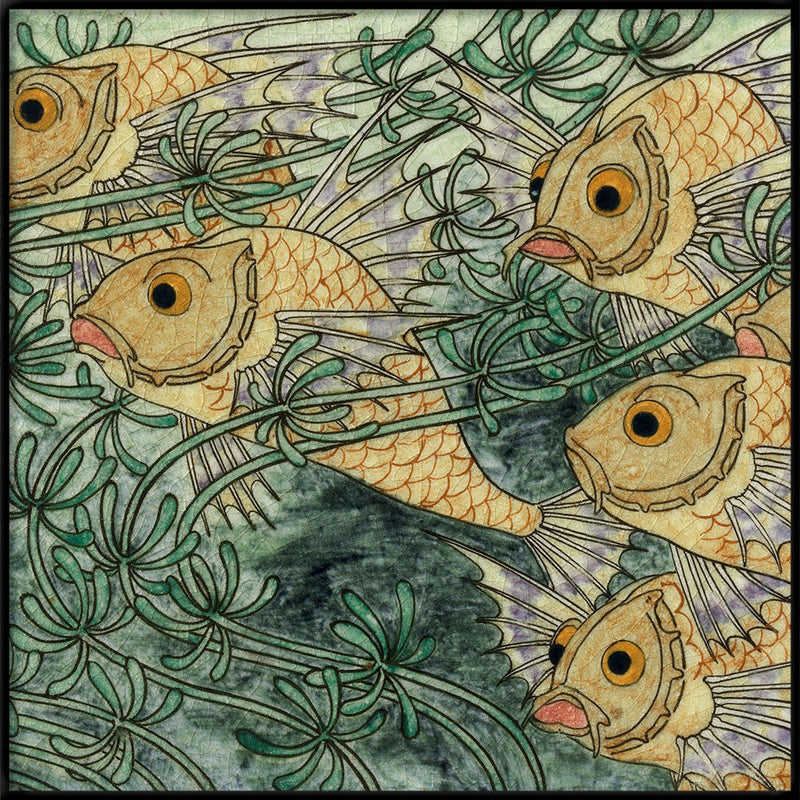 Green Tile with Fish II.