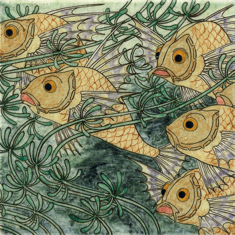 Green Tile with Fish II.