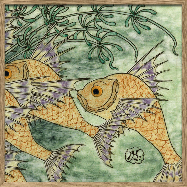 Green Tile with Fish III.