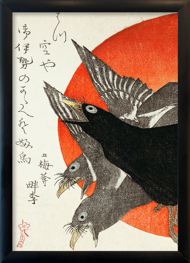 UKIYO-E Crows. Mini Print