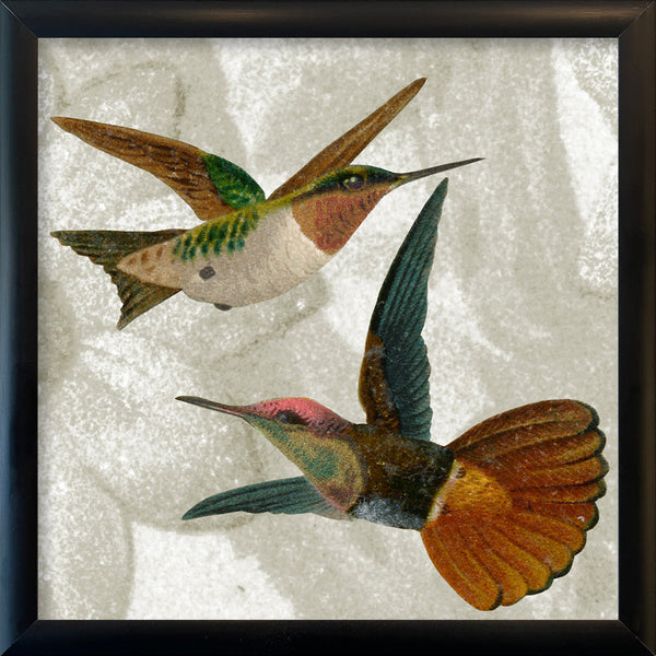 Two Flying Hummingbirds. Mini Print