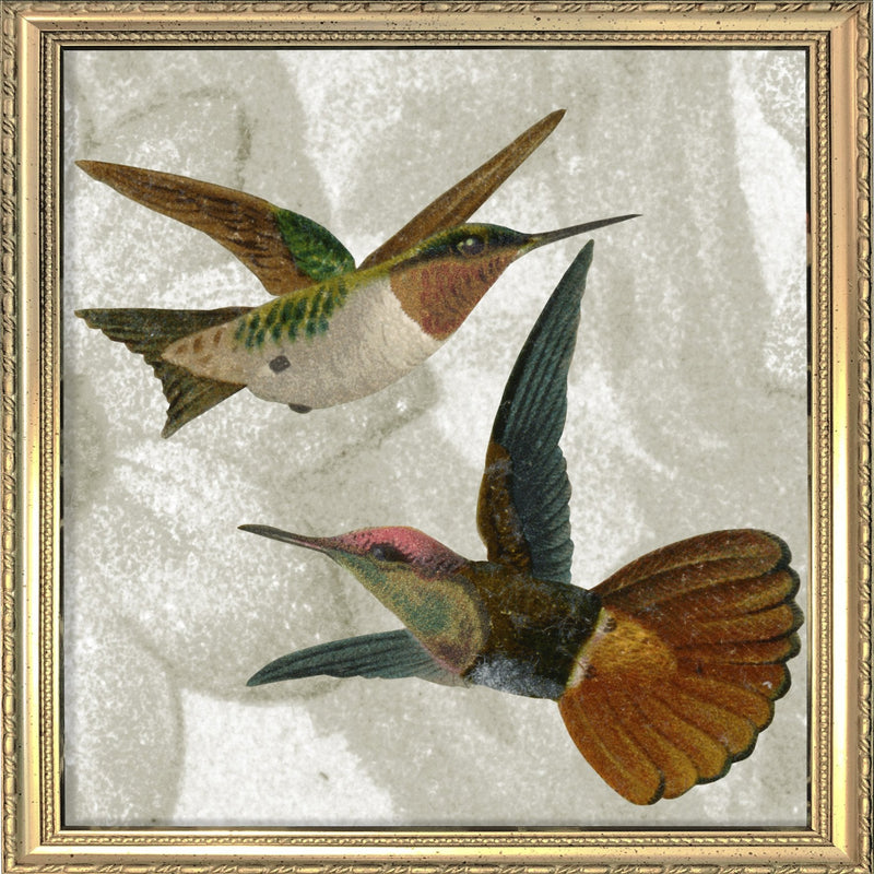 Two Flying Hummingbirds. Mini Print