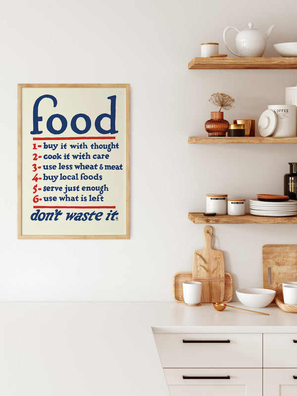 Food - don't waste it. Beige and Blue