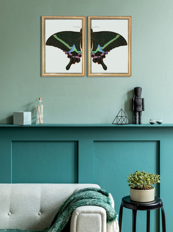 Green spotted Butterfly Right. Mini Print