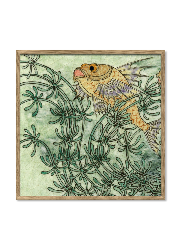 Green Tile with Fish I.