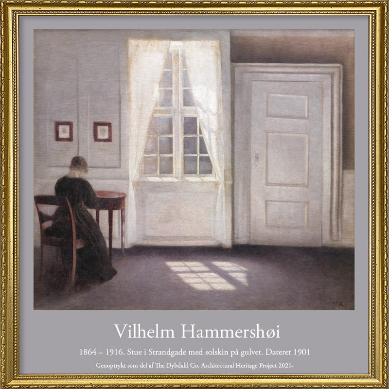 Vilhelm Hammershøi - Stue i Strandgade med solskin på gulvet