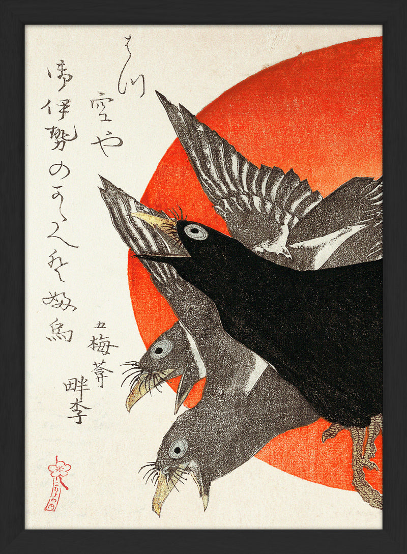 UKIYO-E Crows. Mini Print