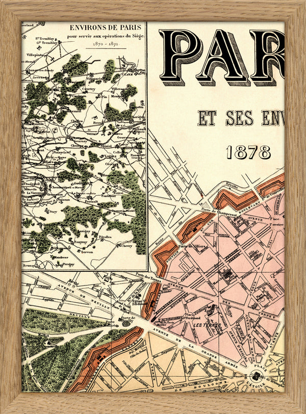 Map of Paris Les Ternes Close Up. Mini Print