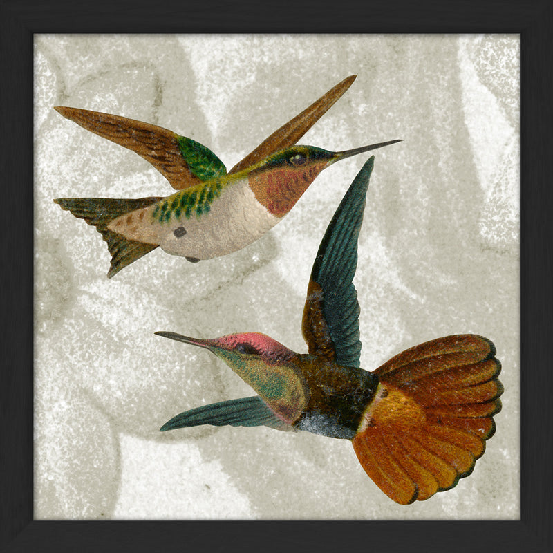 Two Flying Hummingbirds. Mini Print